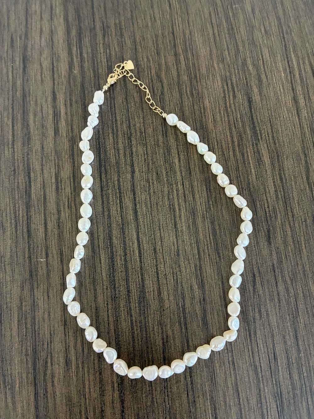 Delicate White Freshwater Pearl Necklace with Gold Chain - Picture 1 of 2